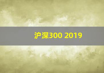 沪深300 2019